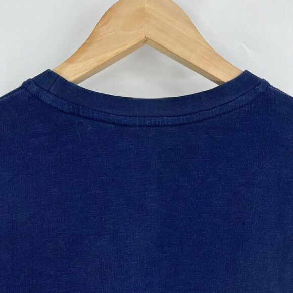 Kate Spade Sweater Size Medium Navy Mixed Media Floral Top Cotton Stretch Shirt - Picture 6 of 9